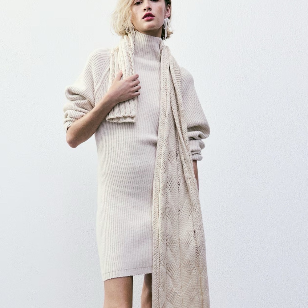 H&M Cream Knit Sweater Dress